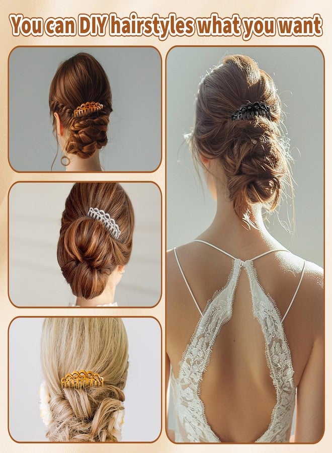 Matwsec 8 Pcs French Hair Comb Hair Side Combs Clips Decorative Combs for Women Plastic Twist Accessories Set Vintage Veil Teeth Comb for Fine Hairs Girls Bridal Wedding Multiple Hairstyles - Image 5